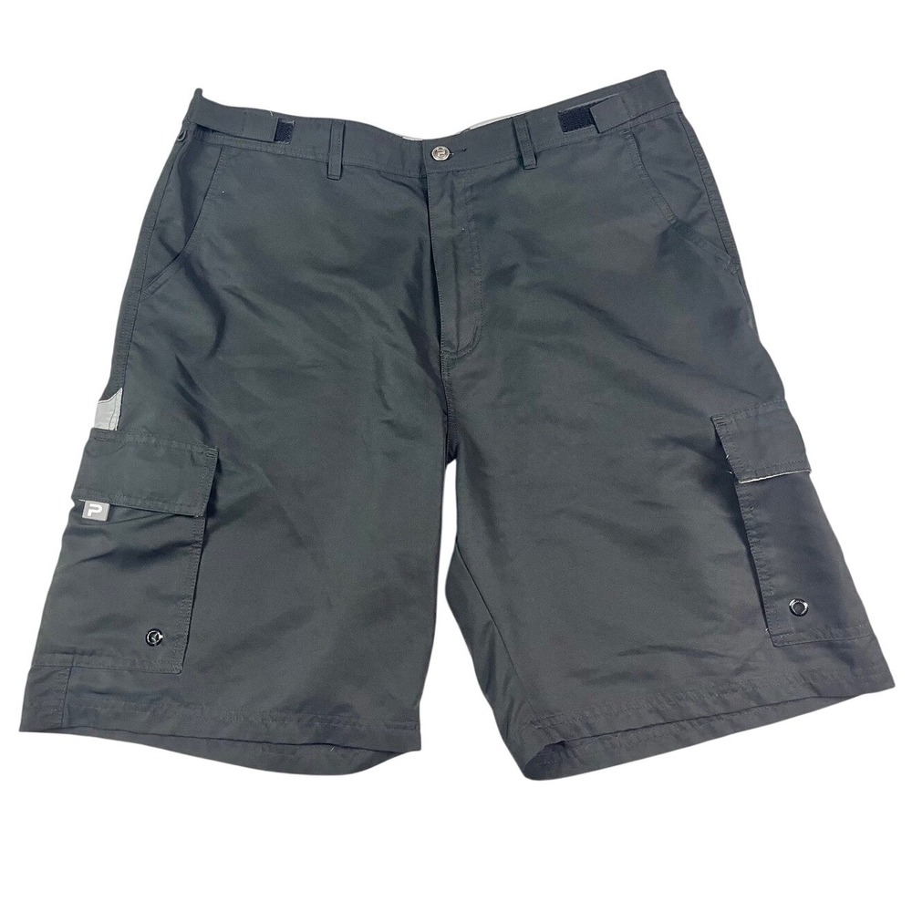 Pelagic Socorro Walk Board Shorts Mens 38 Black Cargo Fishing Utility Hook Up